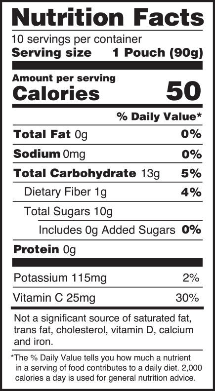 nutrition facts - apple